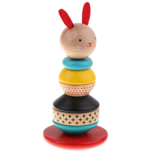 Juguete de Bloque de Apilamiento Multicolor de Imaginación Cognición ños Niñas Baoblaze Juguete de muñeca de conejo apilable