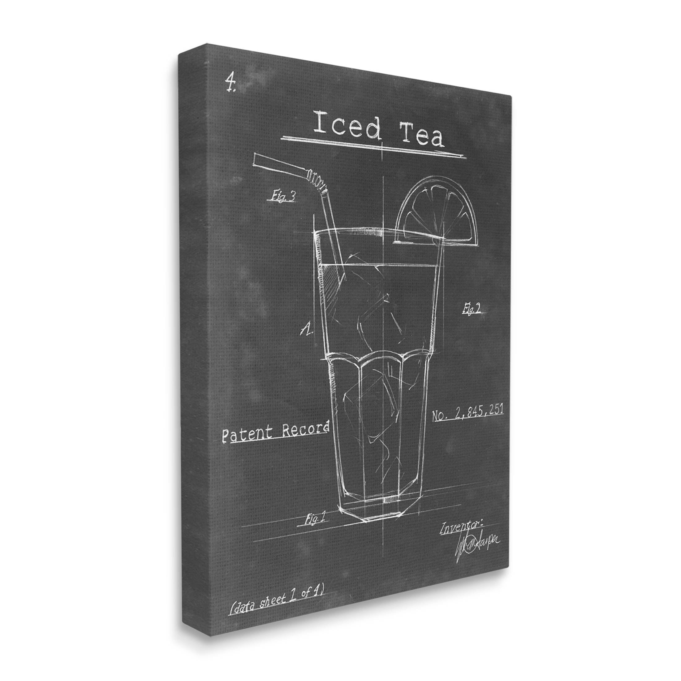Stupell Industries Iced Tea Patent Diagram Beverage Graphic Art Gallery Wrapped Canvas Print Wall Art, Design by Ethan Harper