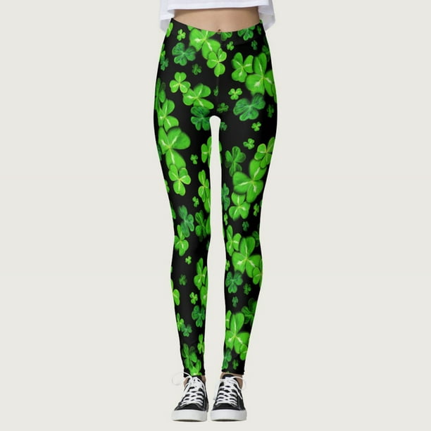 Fvwitlyh Shapermint Leggings High Waisted Women'S Paddystripes Good Luck  Green Pants Print Leggings Pants For Yoga Running Pilates Gym