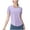Purple, variant on Womens Tops Workout Tops For Women Short Sleeve Cross Hem Athletic Compression Shirts Breathable Yoga Shirts Basic Tees For Women