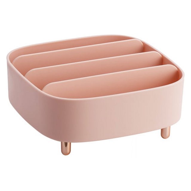 Organizador de maquillaje, vitrina compacta de escritorio para el cuidado de la piel, paleta de 4 espacios, soporte de almacenamiento de cosméticos para paleta de sombra de ojos(rosa) brillar Electrónica