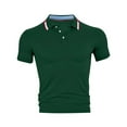thumbnail image 4 of DDAPJ pyju Business Casual Tops for Men Contrast Collar Polo Shirt Quick Dry Lightweight Mesh Workout Golf Polos Rebajas Flash Army Green L, 4 of 9