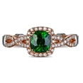 thumbnail image 2 of Antique 2 Carat cushion cut Emerald and Diamond Rose Gold Engagement Ring, 2 of 4