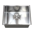thumbnail image 3 of Contempo Living F2318T 23 in. Drop in Single Bowl Zero Radius Kitchen Utility Laundry Sink - Stainless Steel, 3 of 5
