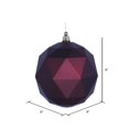 thumbnail image 2 of Vickerman M177565DM 8 in. Burgundy Matte Geometric Christmas Ornament Ball, 2 of 2