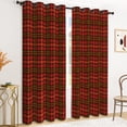 thumbnail image 4 of Tchckioa Retro Red Grid Blackout Curtains,52x96 Inch Grommet Window Drapes for Apartment,2 Panels, 4 of 7