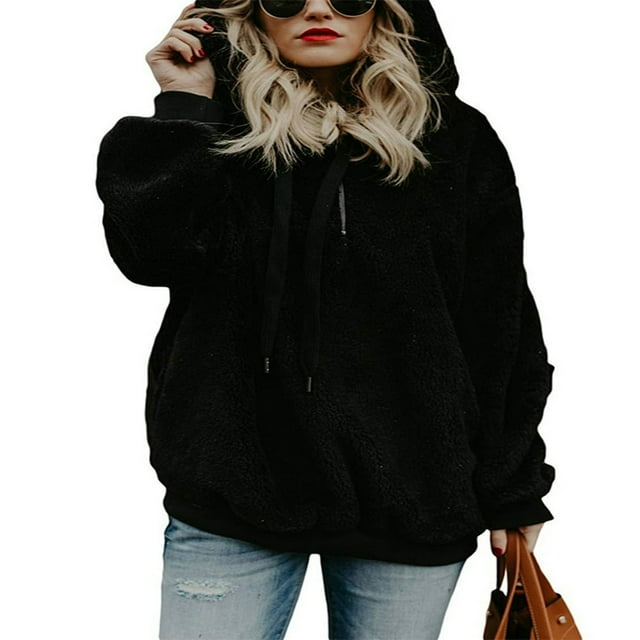 Chandails à Capuchon en Molleton Chaud pour Femmes, Hauts d'Hiver, Manteau Grande Taille