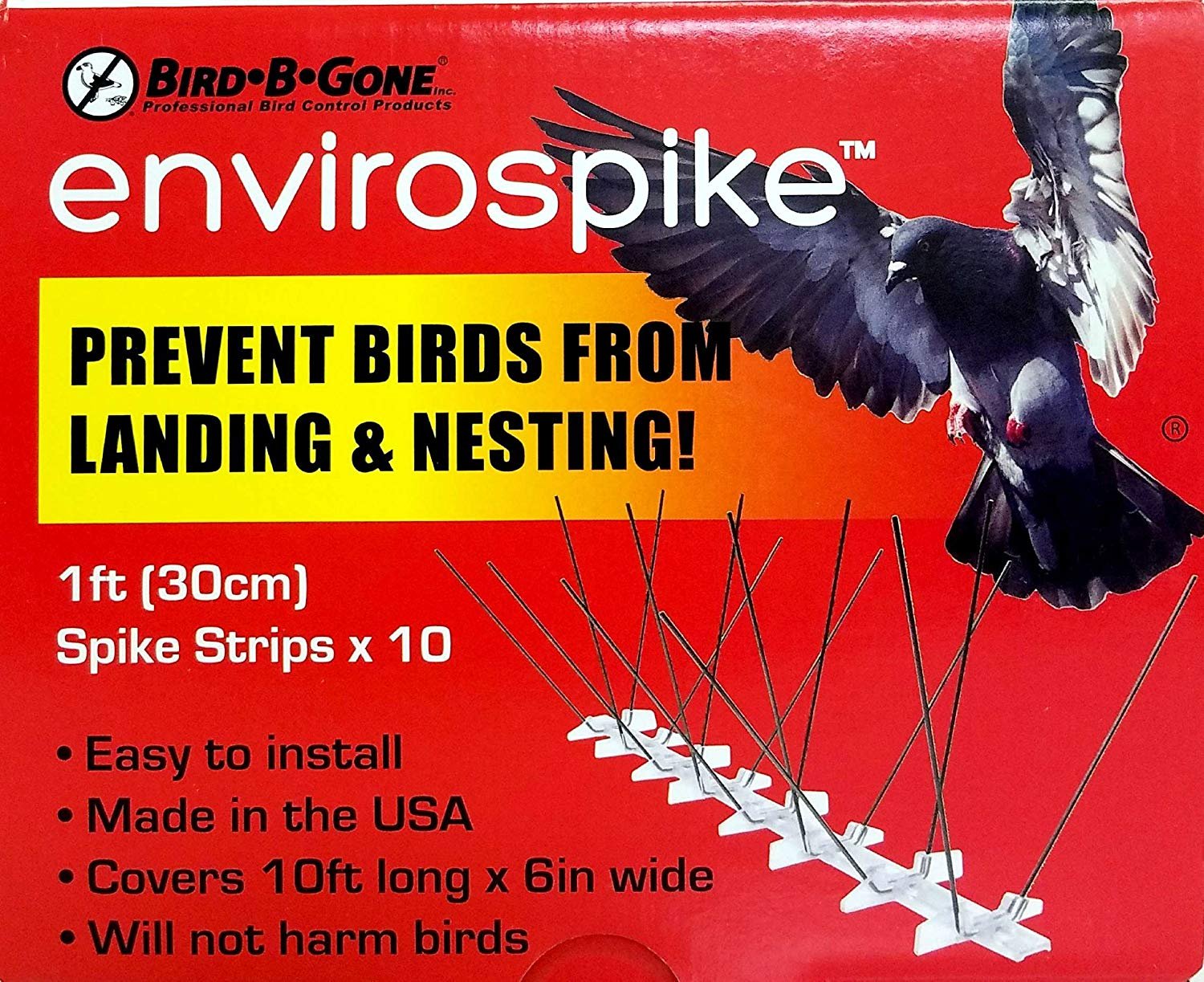 Bird-B-Gone Enviro Spike Stainless Steel Bird Spike, Deterrent ...