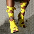 thumbnail image 4 of Zapatos de mujer Sandalias puntiagudas de color caramelo Zapatos de tacón alto a la moda con cordones Wmkox8yii  hfjk4629, 4 of 4