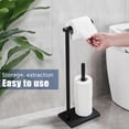 thumbnail image 4 of Porta Rollos Papel de baño,Soporte para higiénico de baño,Base Pesada,Acero Inoxidable, Capacidad para 4 Rollos de Papel tisú,Negro, 4 of 7