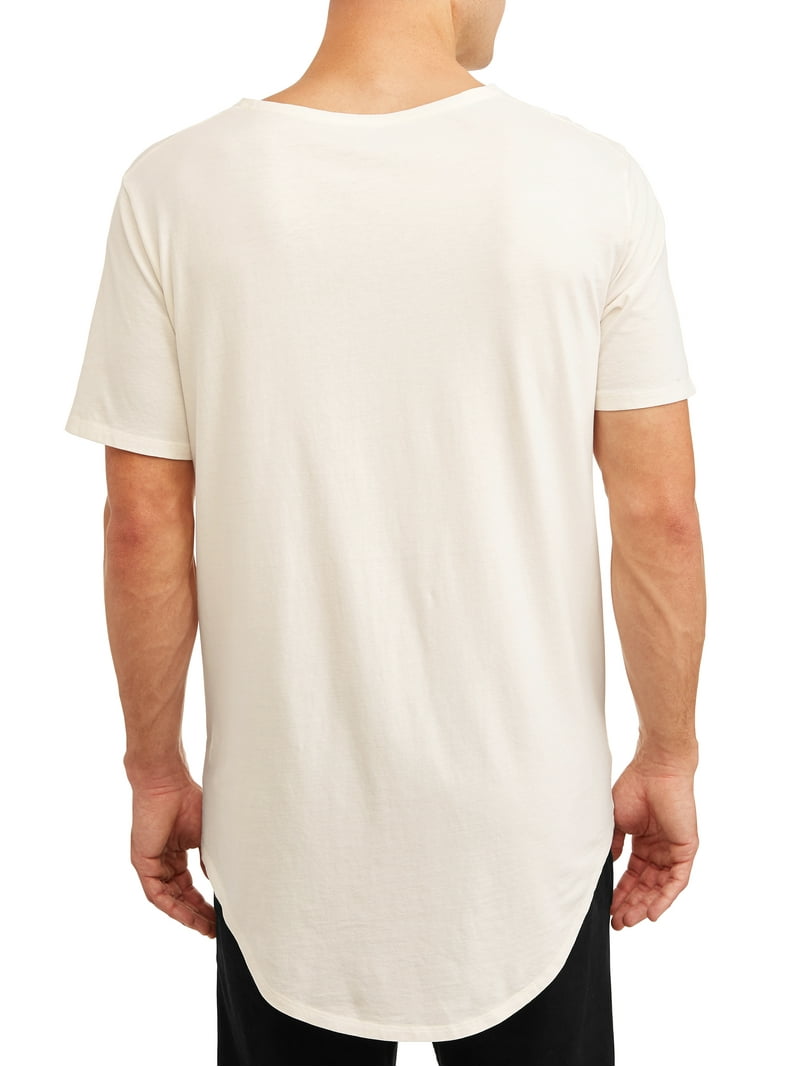 No Boundaries Elongated Tee - Fit Cotton T-shirt - Walmart.com