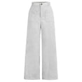 thumbnail image 4 of Girls Wide Leg Corduroy Pants with Pockets Vintage Baggy Pants High Waist Casual Pants for Girls Light Gray Pants for Girls Kids Girls Clothes Size 7-8 Years, 4 of 7