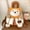 A, variant on Cartoon plush double backpack, cute animal doll bag, a stylish backpack (orange grid puppy)