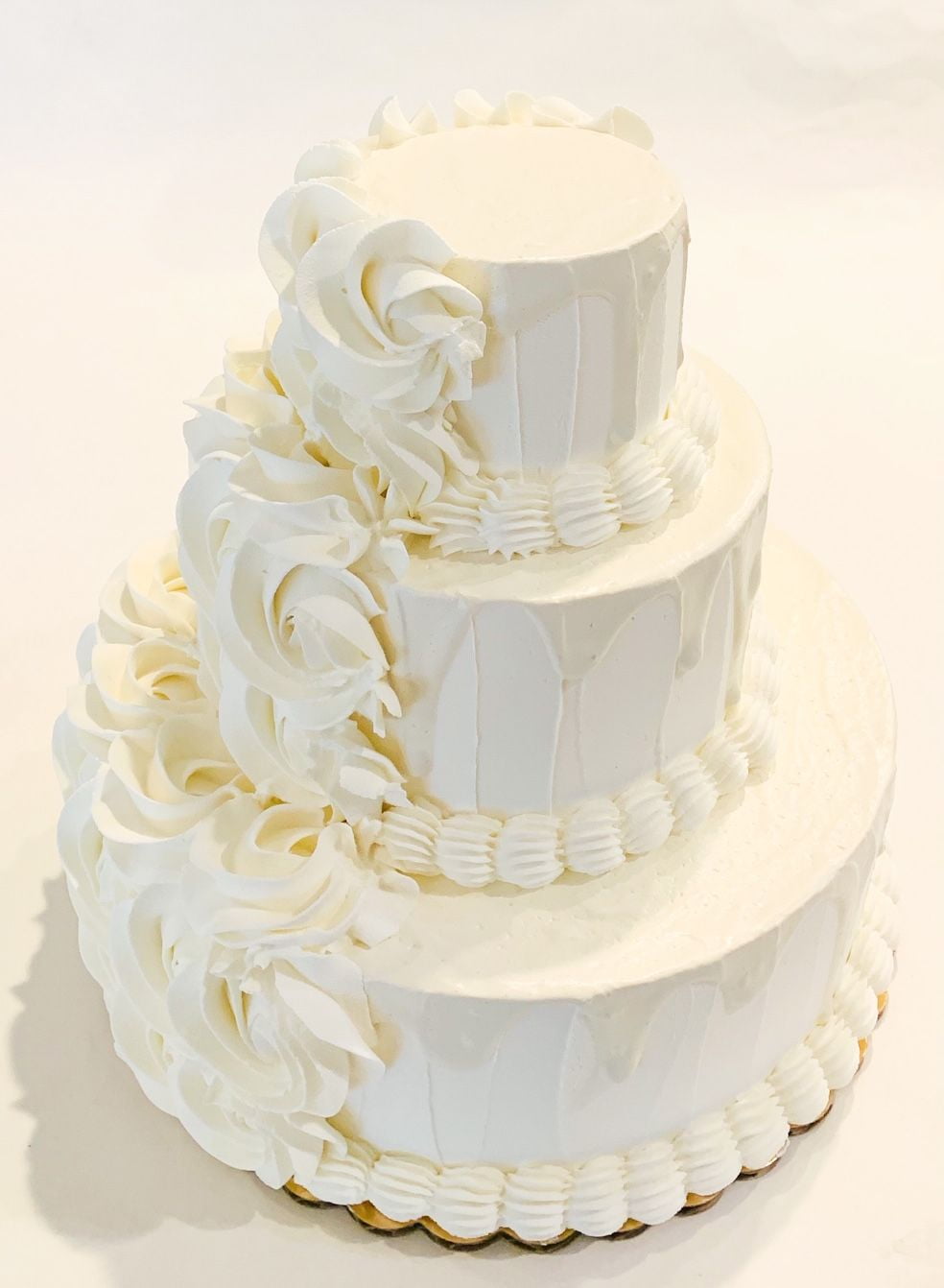 Fake Wedding Cake 3 Tier Ivory Drizzle Cake Prop