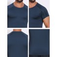 thumbnail image 7 of DARING DIVA Men's Workout Stretch Crew Neck Short Sleeve T-Shirt M Dark Blue, 7 of 7