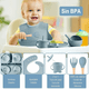 thumbnail image 2 of Juego De Alimentación De Silicona Antideslizante Para Bebés Xtellar azul, 2 of 2