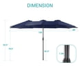 thumbnail image 7 of Sonerlic 15 x 9ft Double-Sided Patio Umbrella with Large Canopy Outdoor Table Umbrella for Garden, deck and pool,Navy Blue, 7 of 7