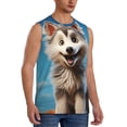 thumbnail image 2 of Pofeuu Blue Sky Cute Wolf Print Men's Muscle T-Shirt, Sleeveless, Muscle Tank, Classic Muscle Tee Top For Men Casual Sleeveless Muscle T-Shirt Trendy Clothes-X-Large, 2 of 7