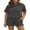 A Grey, variant on DOKOTOO 2 Piece Oufits for Women Lounge Set Short Sleeve Shirts Matching High Waisted Shorts with Pockets XL
