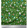thumbnail image 1 of Soimoi Vert Moss Georgette Tissu Brosse Course & Imprimé Floral Artistique Tissu par Yard 42 Pouces de Large, 1 of 1