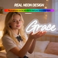 thumbnail image 4 of UPONRAY Single-line Custom Neon Signs, Customizable USB-Powered & Dimmable LED Neon Light, Stylish Wall Decor as Gifts for Bedroom, Home, Bar, Family, Lover, Friend, Cool White, 10 inch/5 Letters, 4 of 8