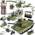 thumbnail image 1 of Set de juguetes DeAO para vehículos militares, barco de combate, helicóptero, tanque, 1 of 7