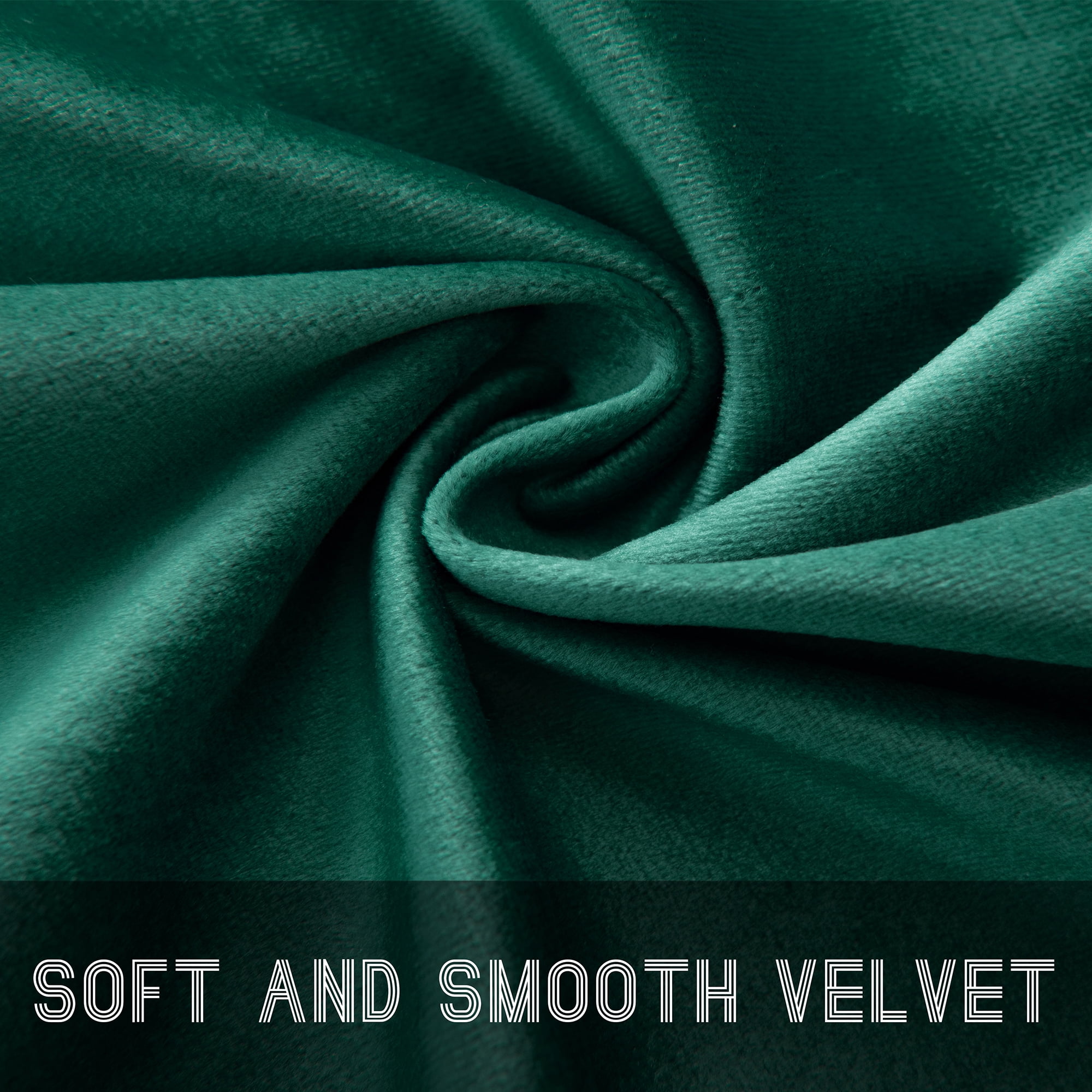 SMILETIME Emerald Green Velvet Curtains with Rod Pocket Thermal Insulated Soft Privacy Room Darkening Velvet Drapes for Bedroom and Living Room, Set of 2 Panels, 52 x 108 Inches Long