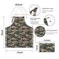 thumbnail image 7 of Green Brown Camo Classic Shapes Pattern Apron-Garden Aprons for Women with Pockets-Cotton Linen Waterproof Kitchen Cooking Gardening Aprons Adjustable for Kitchen,Cooking,BBQ and Salon 33x27 Inch, 7 of 7