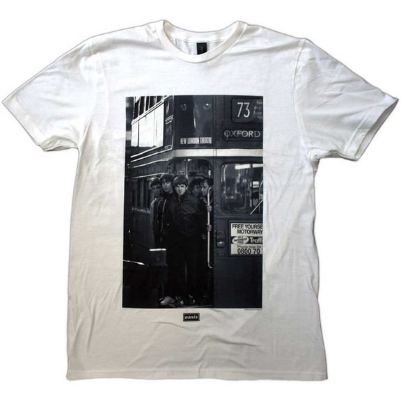 Oasis Unisex T-Shirt: London Bus Photo (X-Large)