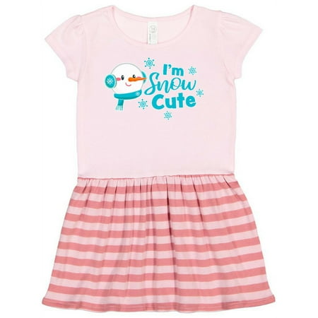 

Inktastic Im Snow Cute with Snowman and Snowflakes Christmas Gift Gift Toddler Girl Dress