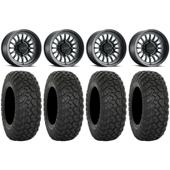 Method 411 15" Black (5 2) Wheels 35" RT320 Tires Polaris RZR XP 1000 / PRO XP / Ranger XP 900/1000