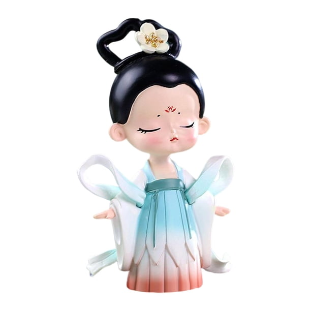 Figuras de niña antigua china, escultura, regalos de inauguración de casa, artesanías de resina, muñeca de niña antigua coleccionable para estiloA Sunnimix linda escultura