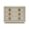 thumbnail image 5 of Benjara Cid Jorie 39 Inch Nightstand, 3 Drawers, Cream White Wood, Steel Handles, 5 of 5