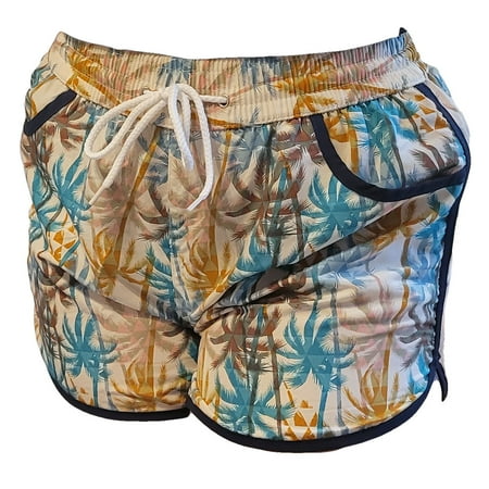 Women s Casual Drawstring Elastic Waist Summer Beach Shorts  Boardshort  Bikini Cover-up  Swim Trunks with Pockets
