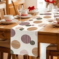 thumbnail image 5 of Abstract Geometric Table Runner 36 Inches, Farmhouse Vintage Polka Dot Red Brown Bed Runner Dresser Scarves Tabletop for Indoor Outdoor Parties/Ceremony/Banquet, 13"x 36", 5 of 8