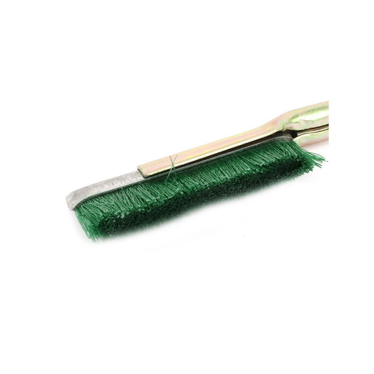 21cm Long Handy Tool Metal Handle Nylon Cleaning Brush Green