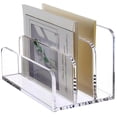 thumbnail image 1 of 3 Compartments Mail Organizer Letter Holder for Desk ,Vertical Letter Holder,File Sorter Acrylic Desk Organizer, 1 of 5