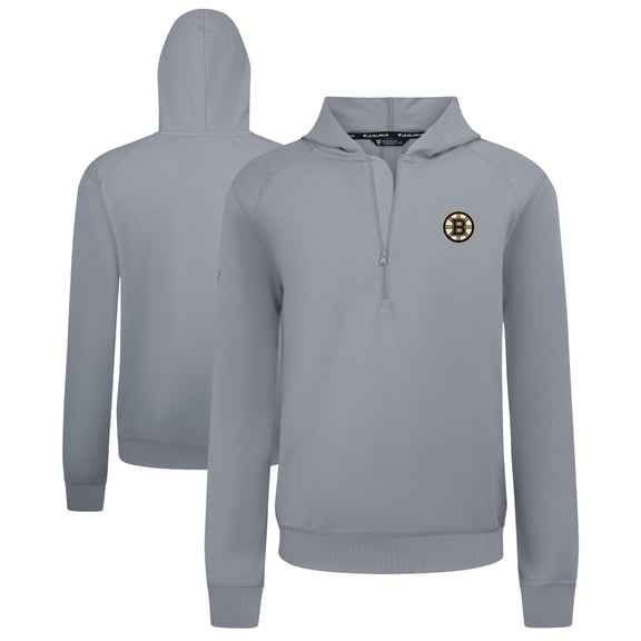 Men's Levelwear Gray Boston Bruins Technic Quarter-Zip Pullover Hoodie