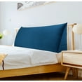 thumbnail image 7 of WOWMAX Large Reading Bed Wedge Pillow , Triangular Upholstered Headboard, Backrest Back Support for Sitting Up in Bed With Removable Velvet Deep Blue Cover, California King, 7 of 7