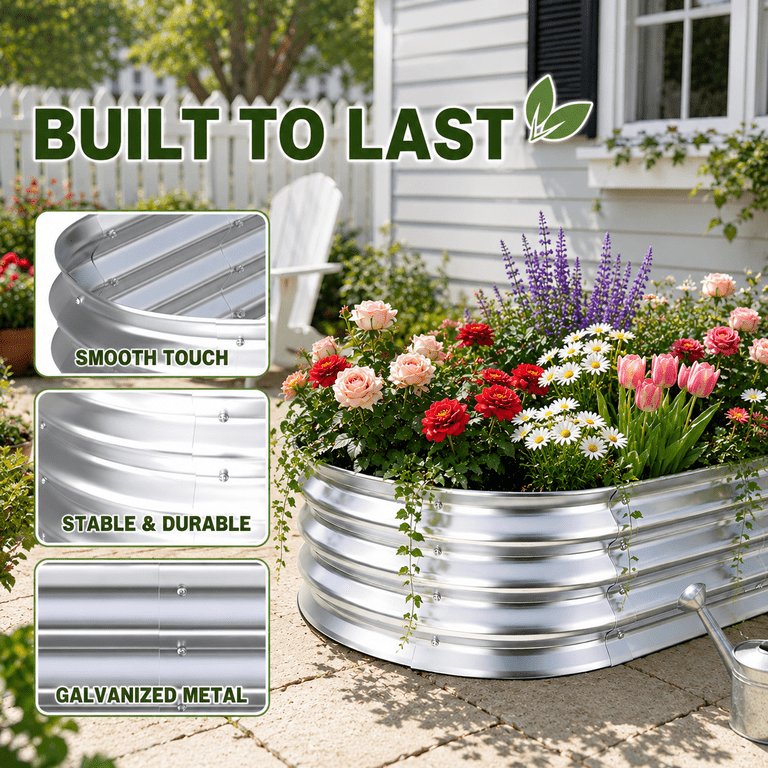 UNTIMATY 4x2x1 ft Galvanized Raised Garden Bed photo 7