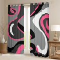 thumbnail image 2 of Feelyou Abstract Curtains Pack of 2 (42x84 Each), Grey Pink Stripes Curtains Blackout, 2 of 6