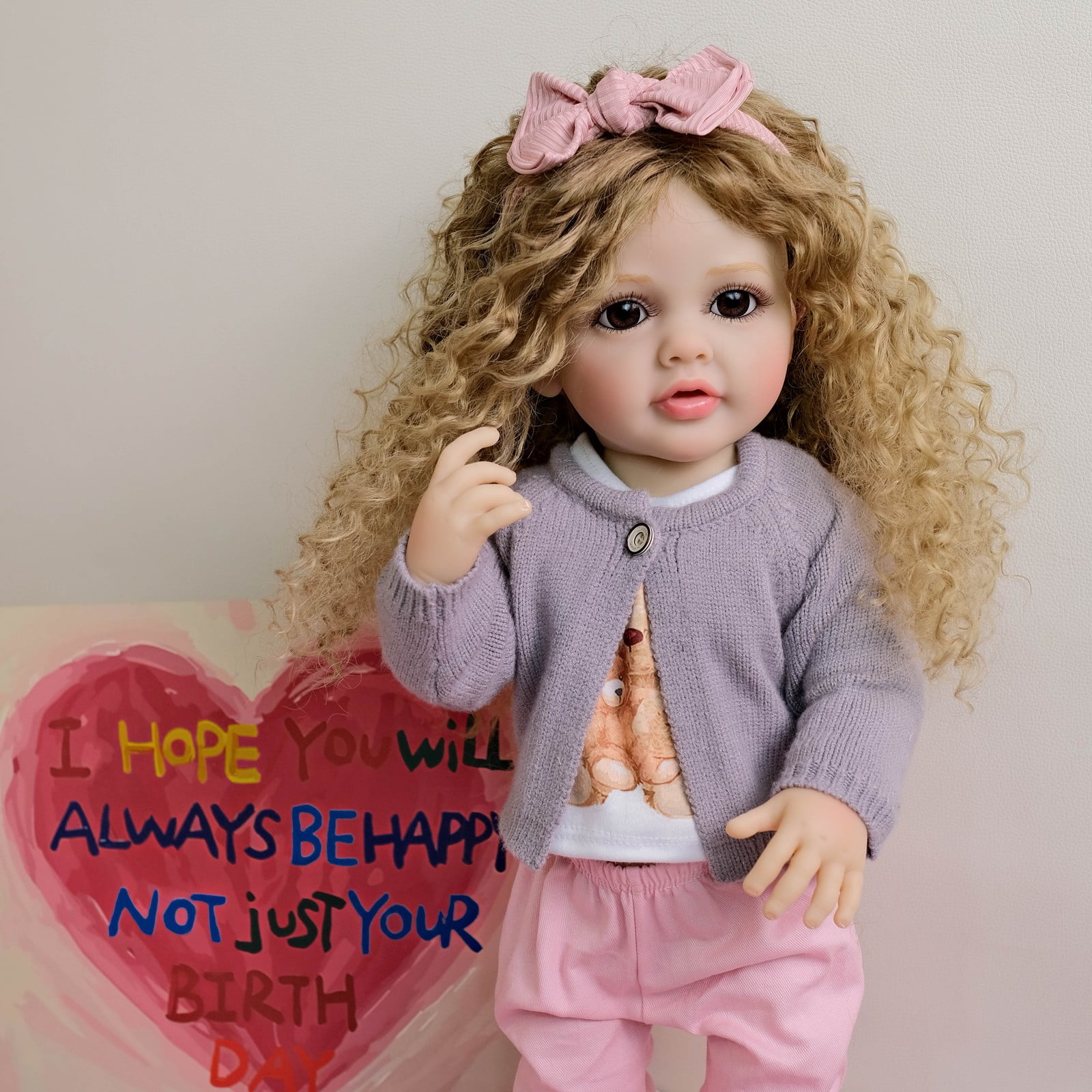 Lifelike Reborn Baby Dolls - 22" Sweet Real Life Realistic-Newborn Full Body Vinyl Adorable Baby Girl with Toy Accessories Gift Set for Kids Age 3+