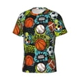 thumbnail image 3 of Yiaed Balls Print Mens Short Sleeve Tight Fit T-Shirt, Crewneck Casual Tee-3X-Large, 3 of 5