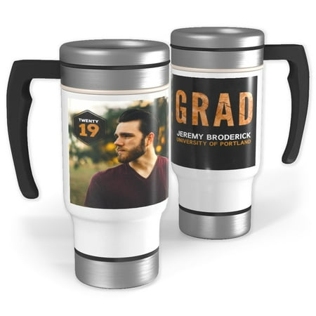 Interior Travel Mug - Stainless Steel Photo Travel Mug with Handle