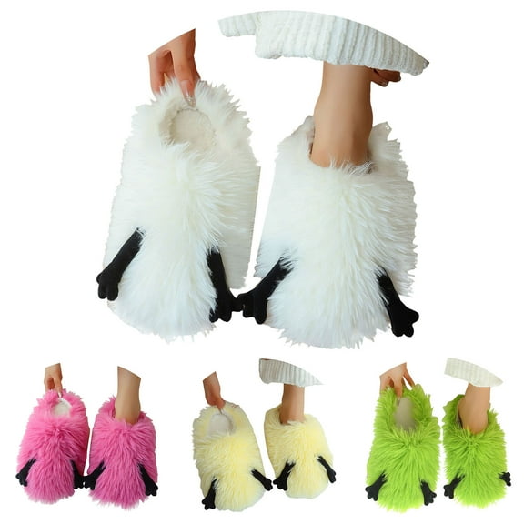 Dakaela Women's Cute House Slippers Memory Foam Fuzzy Plush Slides Anti Skid Indoor Outdoor Gifts Shoe