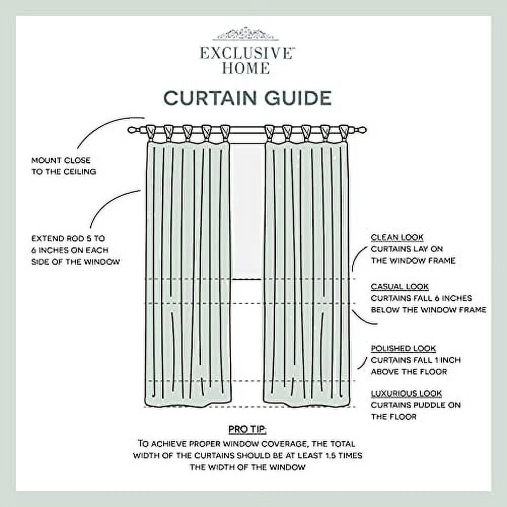 Exclusive Home Curtains Loha Linen Braided Tab Top Curtain Panel Pair, 54x108, Natural