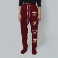 thumbnail image 3 of WILLBEST Fall Clothes Women Women Fashion Pants Comfy Pajama Bottom Straight Leg Drawstring Yoga Pants Breathable Color Block Pajama Sweatpants Chino Stretch, 3 of 4