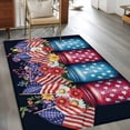 thumbnail image 3 of 4th of July Area Rug 4x6 Washable Rug Non Slip American Flag Independence Day Floral Black Large Area Rug Indoor Floor Carpet for Entryway Bedroom Kitchen Living Room Home Office Dining Room Nursery, 3 of 8