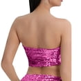 thumbnail image 5 of Laqbezok Women's Sexy Sequin Tube Top, Strapless Sparkly Crop Bandeau, Shiny Party Night Out Outfit, 5 of 5