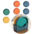 thumbnail image 1 of 6pcs Appetizer Plates Dessert Salad Fruit Hold Plates With Stora Rack, 1 of 3